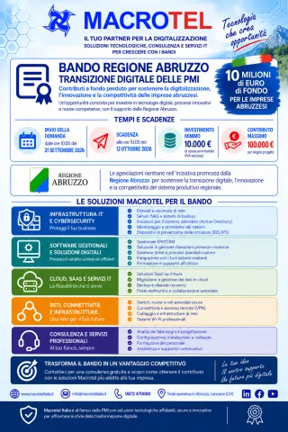 Anteprima della brochure Macrotel sul bando della Regione Abruzzo